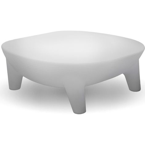 MARTINICA Mesa de centro de 35 cm de altura con luz y carga solar o a pilas para interior y exterior. Luz RGB (1/4)