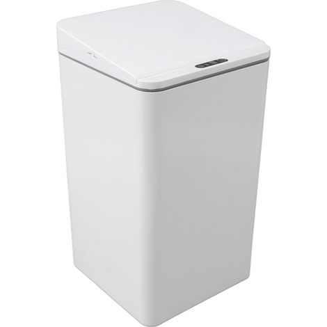 Sensor-Abfalleimer für den Schreibtisch, USB-aufladbar, faltbarer Deckel, 9 l, intelligenter induktiver Abfalleimer für Schlafzimmer, Badezimmer, Büro, Weiß (1/5)