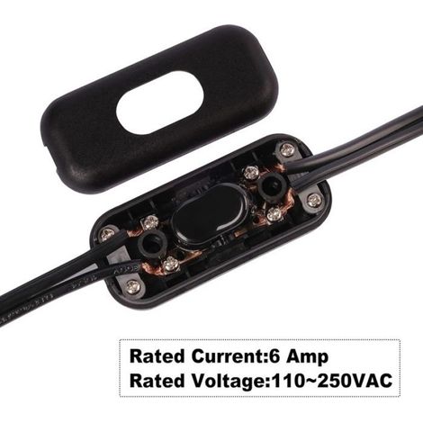 Interrupteur de Cordon pour Lampe Marche/Arrêt, Interrupteur D'Appareil 250 V 6 A, Convient pour Appareil ou Lampe de Table de Noir (1/5)