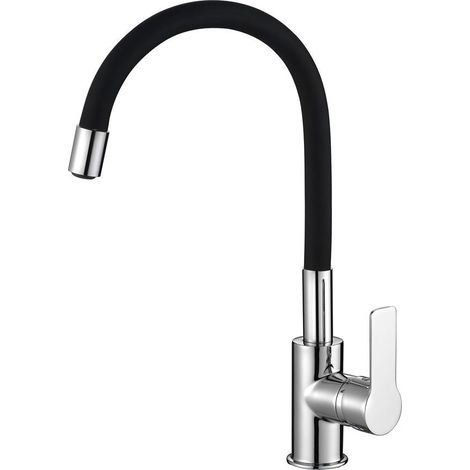Aqualine Lore - Robinet d’évier avec bras flexible, noir/chrome 1106-70 (1/2)