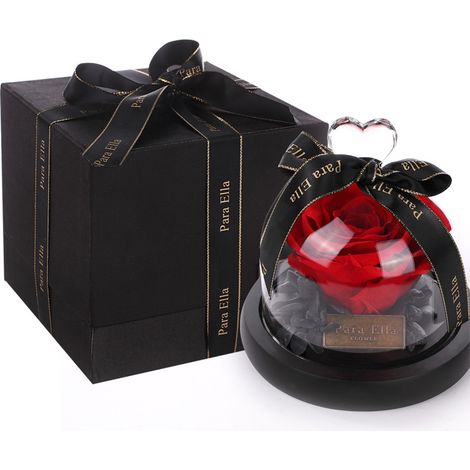 Rose éternelle préservée, roses naturelles artisanales, fleur fraîche en boîte cadeau pour Saint-Valentin, anniversaire (1/5)
