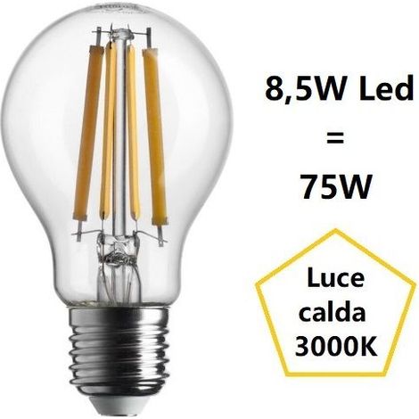 LAMPADINA GOCCIA A LED 8,5W LUCE CALDA 3000K 1055 LUMEN E27 BOT LIGHTING