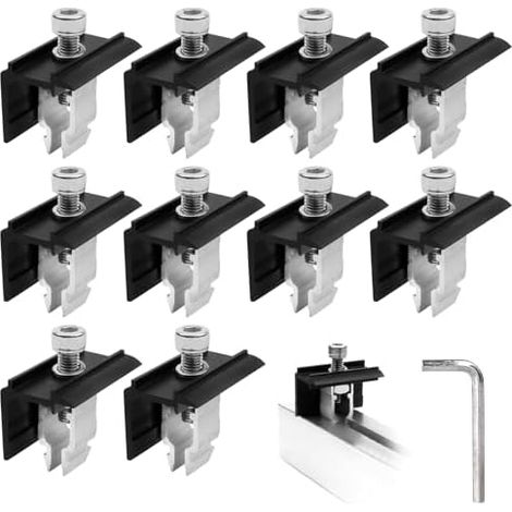 Kit de fixation pour panneaux solaires (10 pièces), support de montage pour centrale solaire de balcon, kit de montage pour panneaux solaires de 30 mm, fixations pour modules encadrés de 32 à 45 mm de (1/5)