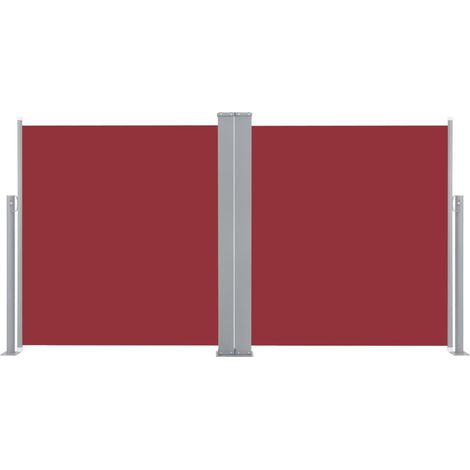 Toldo lateral retráctil/protección visual para patio jardín terraza balcón 120 x 600 cm rojo 020007456