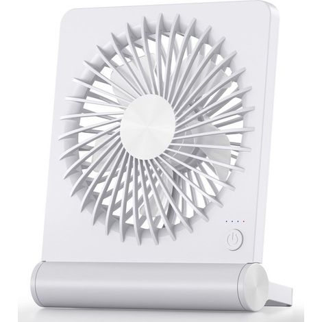 USB Fan - Powerful airflow, ultra-quiet mini desktop fan - Portable mini fan - 220° tilt and fold - 3 adjustable wind speeds - Suitable for home, office, desktop, outdoor, and camping - White (1/5)