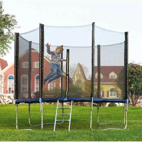 Filet de sécurité pour trampoline extérieur Trampoline Filet de protection Sac à main Clôture Filet de protection Accessoire de clôture Filet de protection en nylon 8 pieds 6 tiges, hauteur 160 cm (1/4)