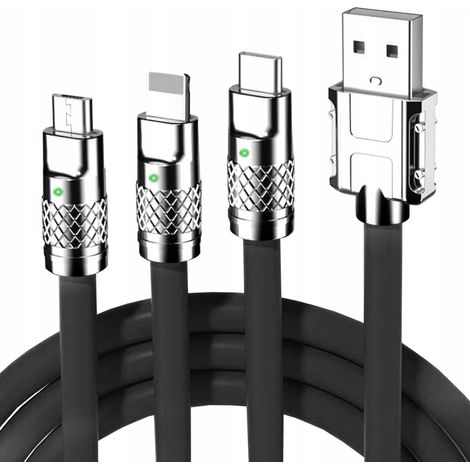 3-in-1-Panzerungskabel für iPhone / Micro-USB / USB Typ-C