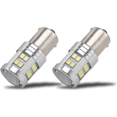 1156 Ba15s LED-Lampe P21w 5W DC 12V-24V, einpolig, Kaltweiß (6000K). Geeignet für Rückfahrscheinwerfer, Tagfahrlicht und Tagfahrlicht. 2er-Packung