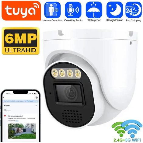 Tuya Telecamera Dome Smart Wi-Fi Dual Band 2.4G e 5G  6.0 MP