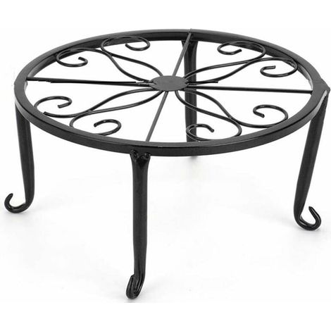 Portavaso in ferro battuto antiruggine, 22,9 cm, nero (1/4)