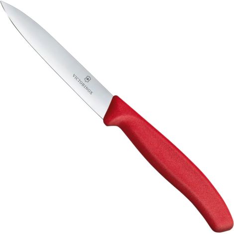 Coltello liscio per verdure, lunghezza 100/212 mm - rosso