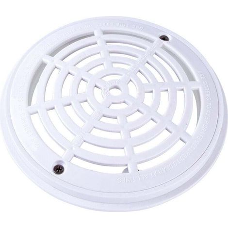 Grille bonde de Fond Ronde pour Piscine - Diam 18 x20.3cm - Blanc (1/4)