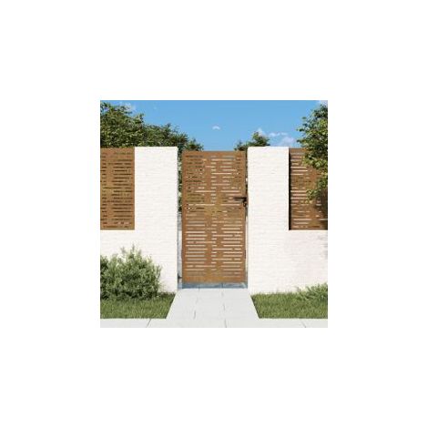 Portail de jardin 85x175 acier corten conception de carré (1/5)
