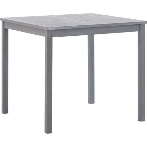 Table de jardin carrée pliable acacia massif gris Daiss 80cm (1/3)