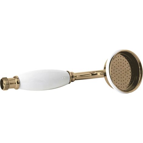 Hudson Reed Large Traditional Handset - White/Brushed Brass (1/2)
