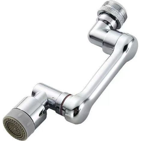 Rallonge de robinet pivotante universelle, robinet d'évier de cuisine pivotant à 1080 degrés, protection anti-éclaboussures, bras robotique pivotant 2 en 1, fixation de robinet à double mode (1/4)