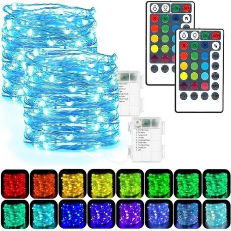 LED-Lichterkette - 50 LEDs - 16 Farbwechsel - Wasserdicht - Fernbedienung