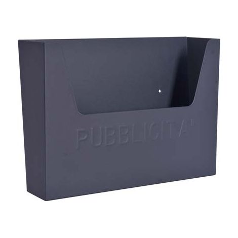 CASSETTA PORTA PUBBLICITA DOMUS • ACCIAIO VERN ANTRACITE MM 355X100 H.MM 290