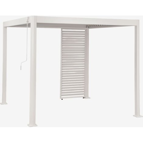 Pergola bioclimatique en aluminium avec lames et panneau Druvia SKLUM Blanc Gardenia (1/5)