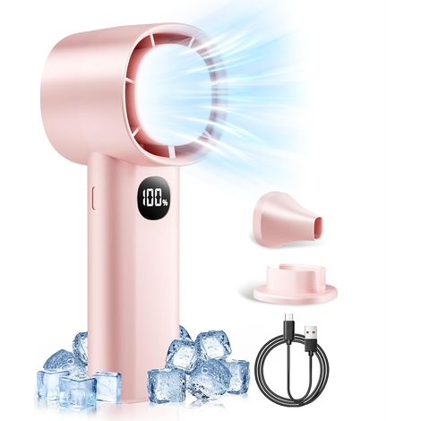Tragbarer Ventilator mit 100 Geschwindigkeiten, wiederaufladbarer Mini-USB-Ventilator 2400 mAh, Tischventilator mit LED-Anzeige, elektrischer Ventilator mit Sockel, Kühlventilator