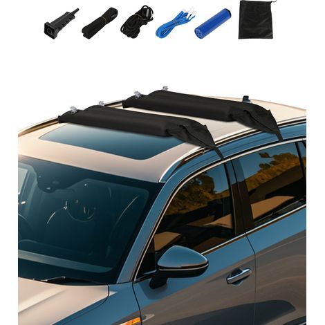 VEVOR Cuscinetti per Barre Portatutto Auto, Cuscinetti Universali per Portapacchi da Auto, 955 mm Carico 40 kg, con 2 Cinghie di Ancoraggio e Corde, Pompa ad Aria Manuale, Portapacchi per SUP, Canoa