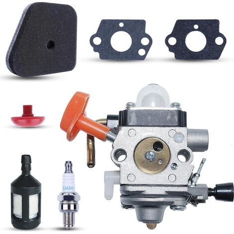 Carburador FS90 C1Q-S174 para Stihl FS90 FS90 R FS87 FS87R FS100 FS110 FS110R para la serie de desbrozadoras FS FC KM con bujía, filtro de aire y filtro de aceite. (1/5)