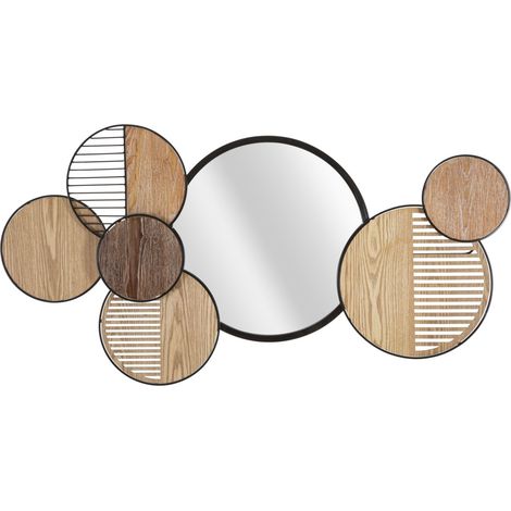 Specchio da Muro Woody 123,2x4,4x63,5 cm in Ferro e Specchio e MDF Multicolor (1/5)