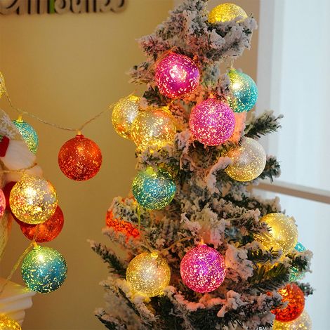 Guirlande Lumineuse Boules LED - 20 Boules PVC - Alimentation USB - 300 cm - Multicolore - Pour Intérieur Extérieur Fêtes Mariages Jardins (1/5)