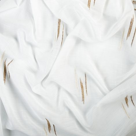 Tissu plombé voile texturé motif fil coupé esprit ikat Beige 320 cm