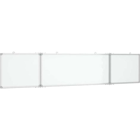 Tableau blanc magnétique pliable 200x40x1,7 cm aluminium