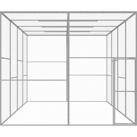 Maison Exclusive - Gabbia per Gatti 6x3x2,5 m in Acciaio Zincato (1/5)