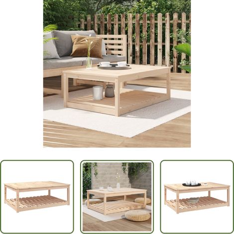 Holztisch - Gartentisch 121x82,5x45 cm Massivholz Kiefer (1/5)
