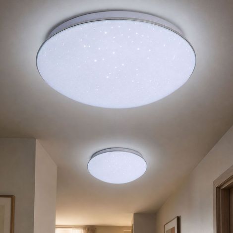 2 lampade da soffitto a LED, lampada da soggiorno con effetto stelle, metallo bianco, D 26 cm (1/5)