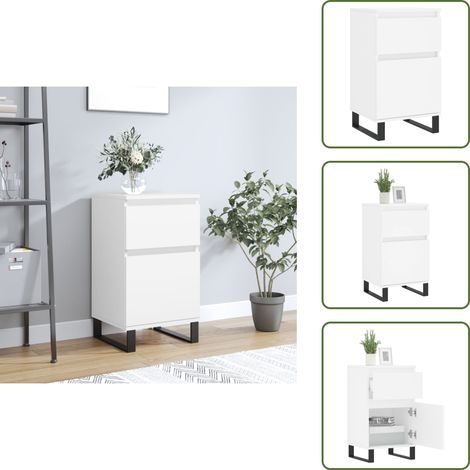 Sideboard Weiß 40x35x70 cm Holzwerkstoff - Schreibtisch - Wohnzimmermöbel - Sideboard - Regal - Aufbewahrung (1/5)