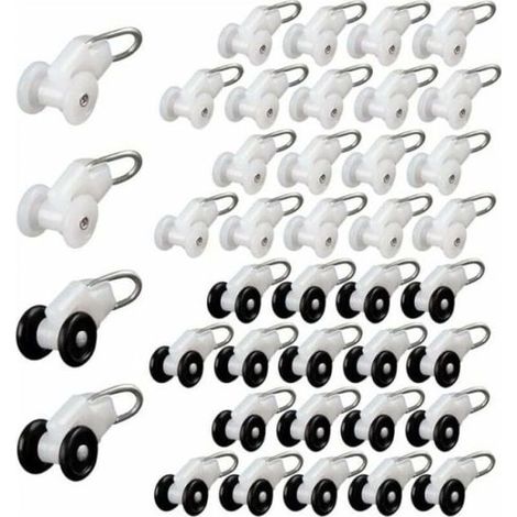 Lot de 40 roulettes coulissantes pour rail de rideau suspendu pour pergola (1/5)