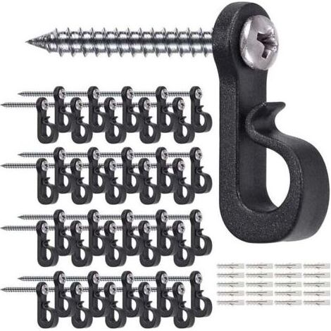 Set mit 40 beleuchteten Weihnachtsanhängern zum Aufhängen mit Kreuzschlitzschrauben für Garage, Silvester, Gartenpartys, leicht abnehmbares Kabel und LED-Lichterkette, breite Schrauben (1/4)