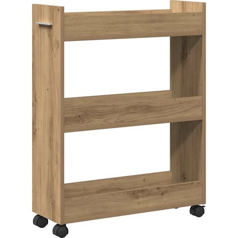 Armario rectangular moderno con práctico espacio de almacenamiento 60 x 22 x 79 cm fabricado en madera de roble manufacturada hecho a mano 020052163 (1/5)