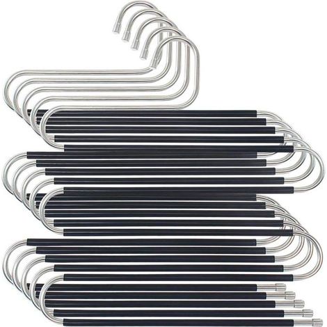 Appendiabiti salvaspazio in acciaio inox con 5 ganci per pantaloni. Molteplici ganci salvaspazio per pantaloni. (1/5)