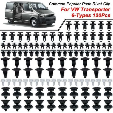 Clips fixation 120X pour VW Transporter T4 T6 T5, goupille support garniture intérieure L&H (1/5)