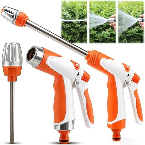 Limpiadora de alta presión, limpiadora a chorro, manguera universal de acero inoxidable, apta para carros de jardín (naranja (1/5)