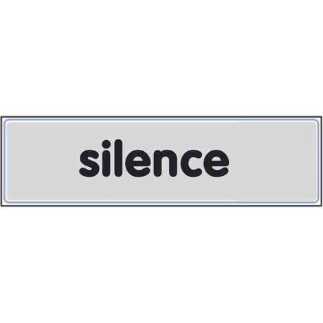 Plaque de porte Silence - Classique argent 170x45mm - 4321103