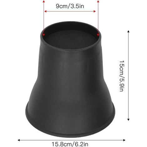 Bardusch - Set di 4 rialzi per mobili a forma di corno, 15,2 cm, cuscinetti antiscivolo, per divano, letto, sedia, scrivania o tavolo (1/4)