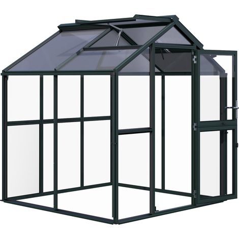 KGT Gewächshaus "Galant II", tannengrün, 4,5 m², 4 mm ESG, 10 mm HKP