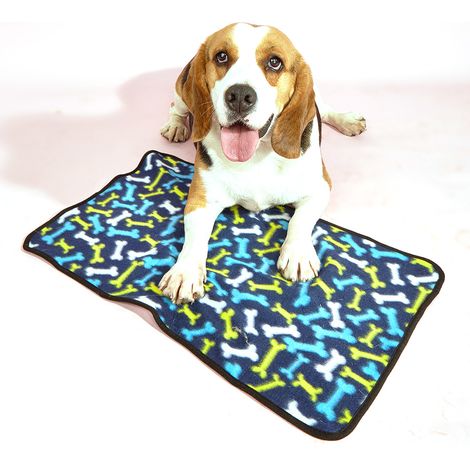 Couvertures pour chiens, couverture polaire douce et moelleuse, tapis de couchage chaud, motif os, pour chiots et chatons