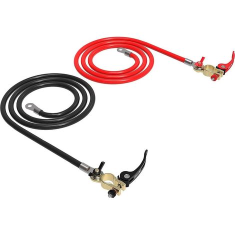25 mm² 1 m Batteriekabel - 2 reine Kupferkabel (Plus und Minus) - Batterieklemmen und -stecker (1 Paar) (1/4)