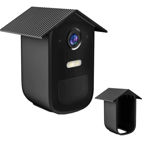 Lot de 2 housses en silicone noir résistantes aux UV pour caméra EufyCam 2C, protection étanche pour usage intérieur et extérieur (1/5)