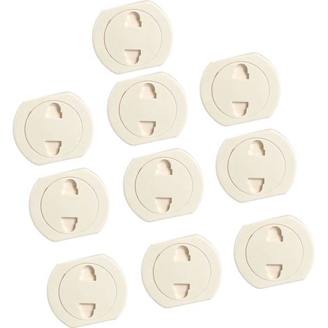 Couvercles de prise de sécurité en plastique, 10 pièces,-2 trous (1/2)