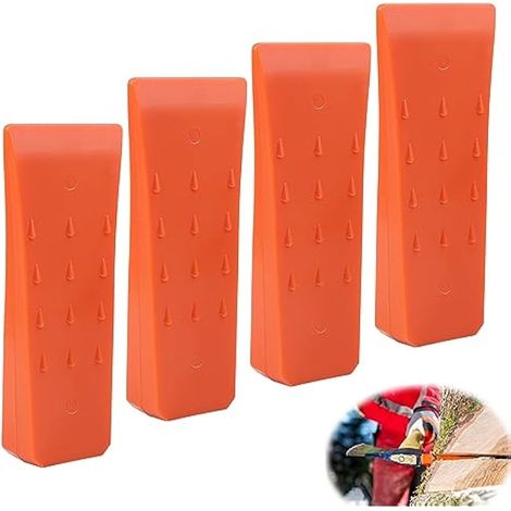 4 coins de coupe pour tronçonneuse, en plastique ABS, pour contrôler la direction de chute des arbres (orange) (1/5)