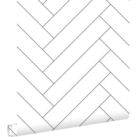 papier peint chevron noir et blanc - ESTAhome (1/5)