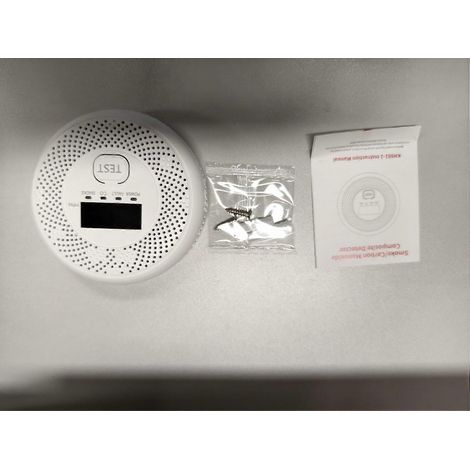 2-in-1-Rauch- und Kohlenmonoxidmelder mit Doppelsensor und LCD-Display für Hotels, Büros und Busse
